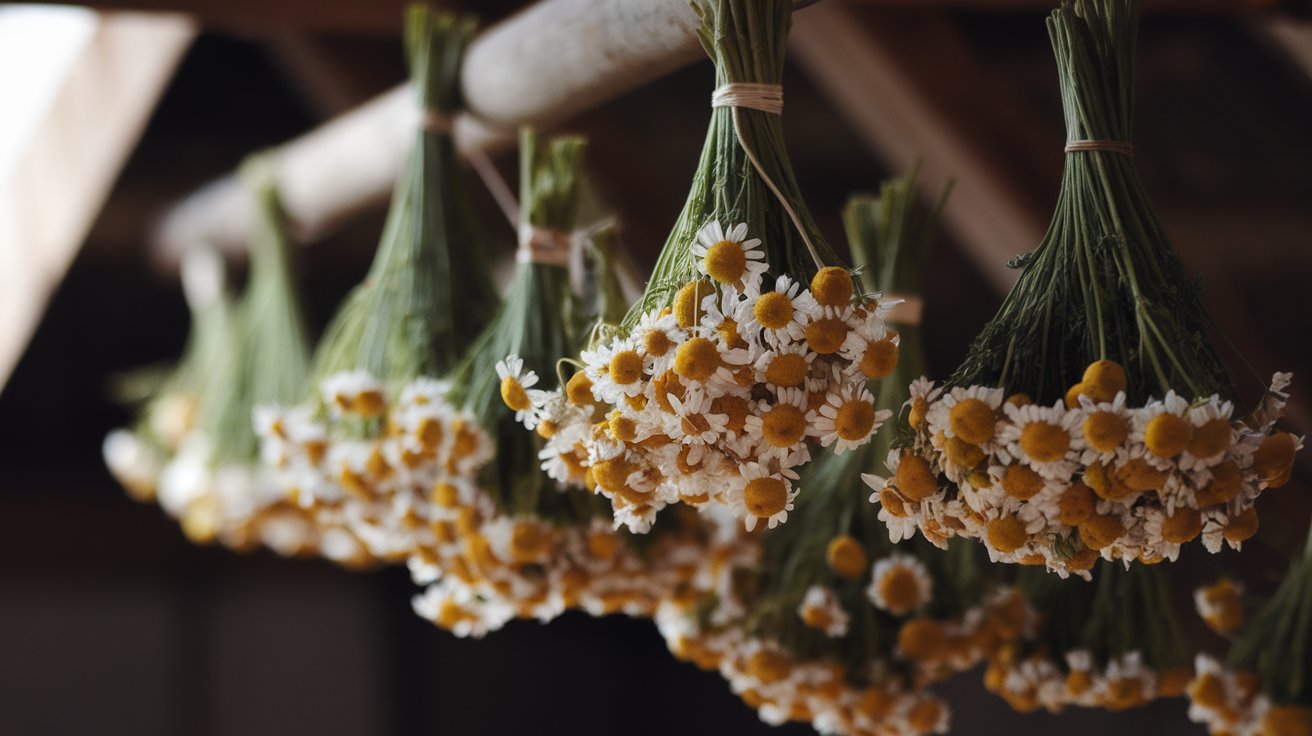 air-drying-chamomile